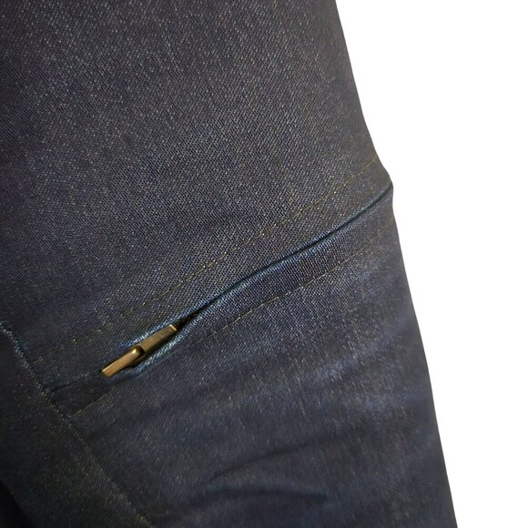 Daniela Corte Rocket Zip Jacket Dark Wash Denim Navy Logo Designer Size 44/L - Picture 7 of 13